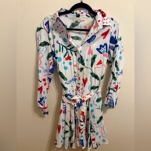 LOFT Colorful Patterned Shirt Dress